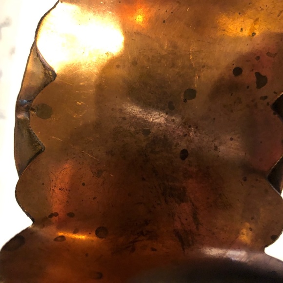 Copper color wide cuff bracelet with ivory color stones - Picture 10 of 11